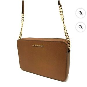 Michael Kors Tan Crossbody Bag with Gold Chain